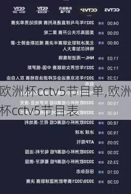 cctv5欧洲杯专题节目 cctv5欧洲杯节目表